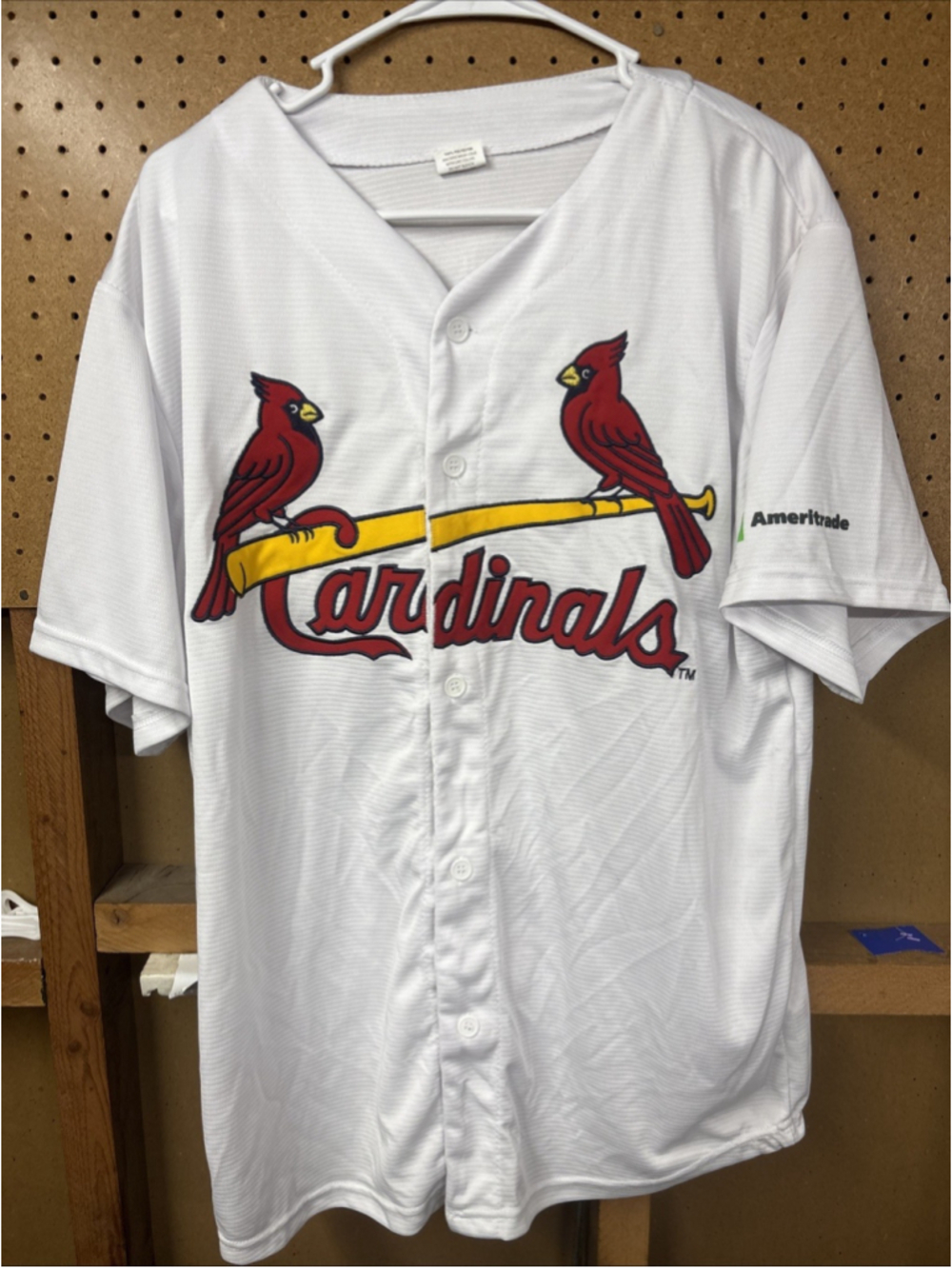 St. Louis Cardinals White Embroidered Jersey SGA 9/1/18 TD Ameritrade Adult XL